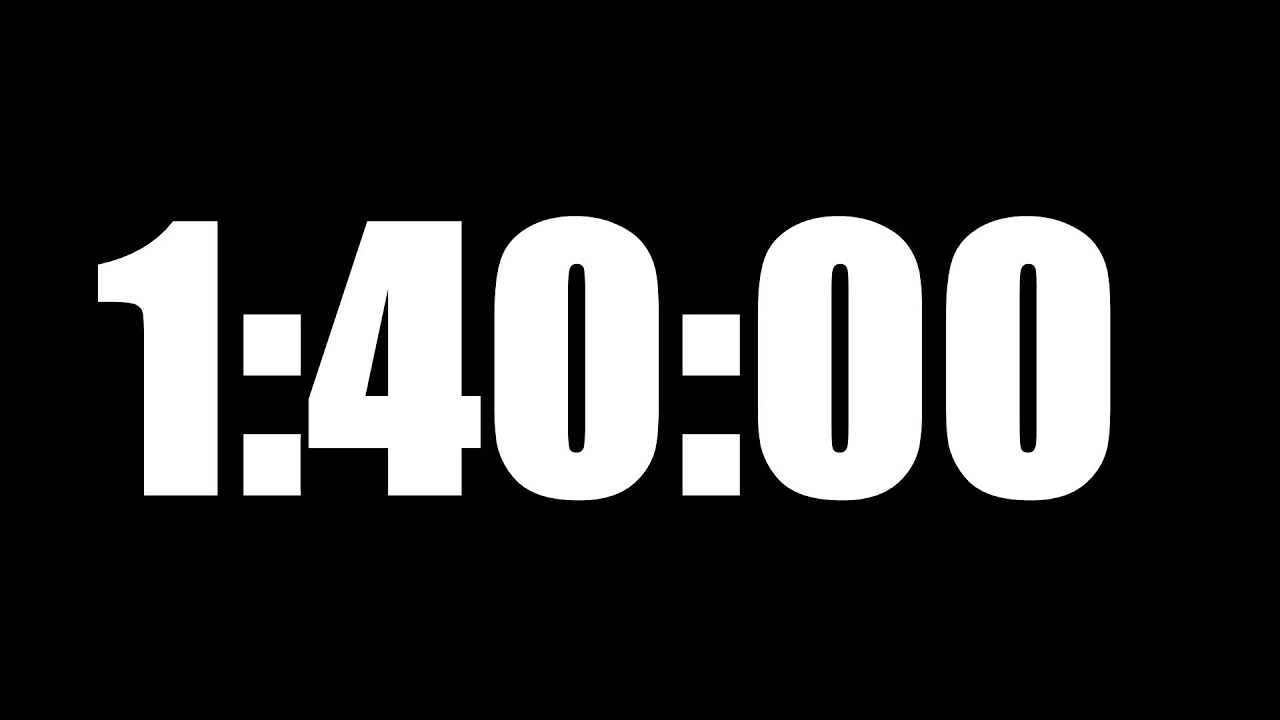 1 HOUR 40 MINUTE TIMER &bull; 100 MINUTE COUNTDOWN TIMER ⏰ LOUD ALARM ⏰