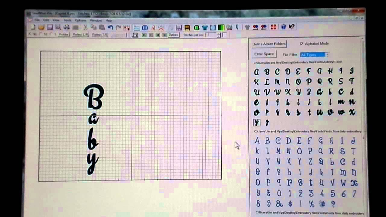 Font alignment and spacing in SewWhat Pro