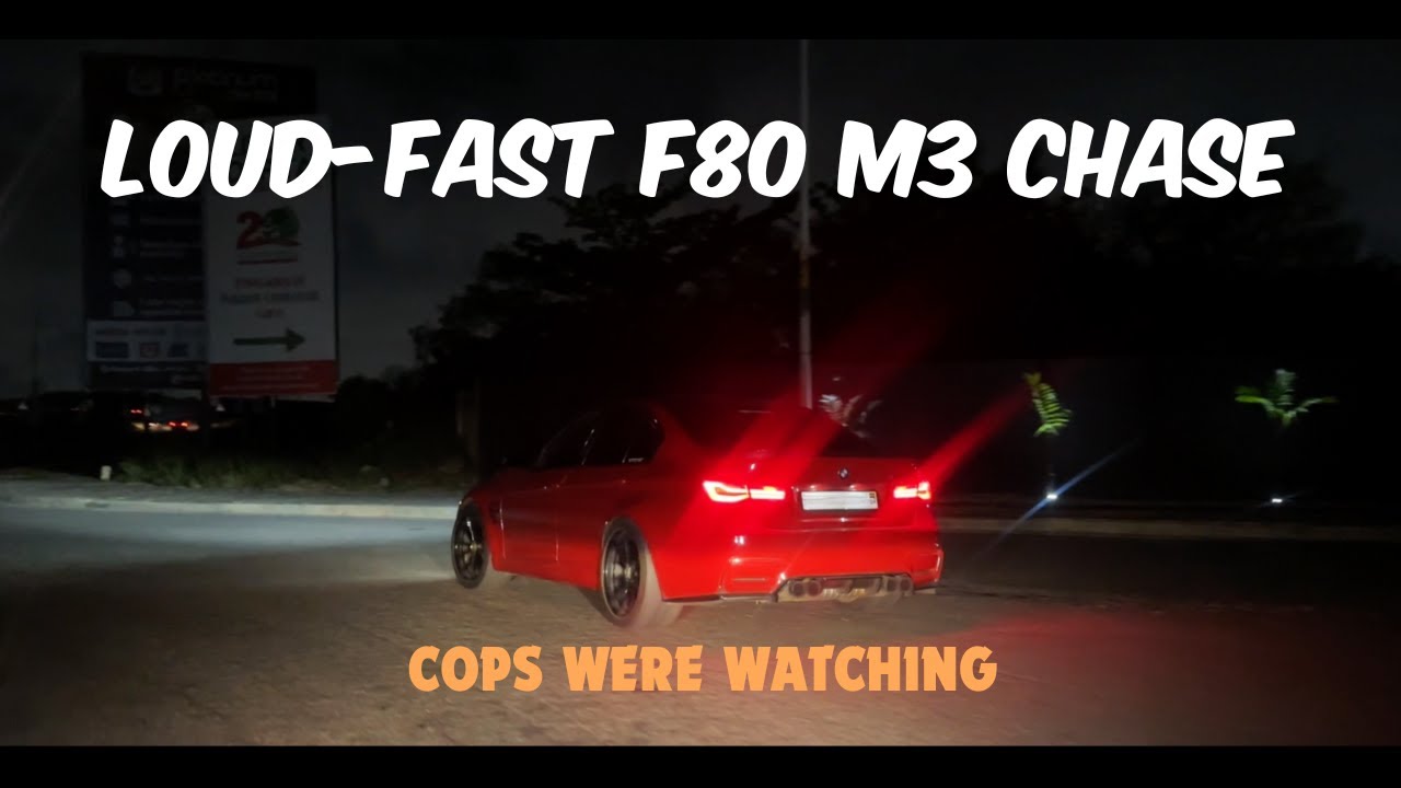 MHD Stage 1 BMW 335is Chases Tuned F80 M3 with LOUD Pops! #n54  vs #s55