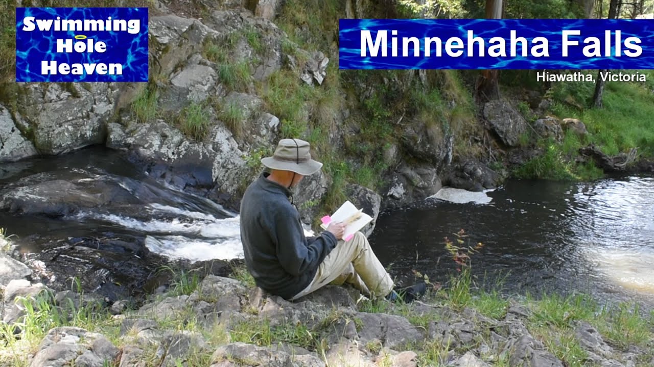 Taking Longfellow for a swim at Minnehaha Falls in South Gippsland