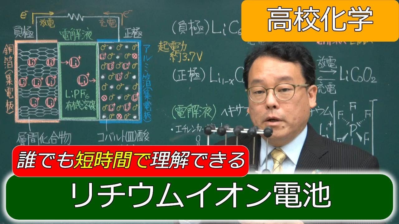 リチウムイオン電池　仕組み　解説　充放電　二次電池　高校化学　エンジョイケミストリー　121106　令和５年１月１４日改訂版