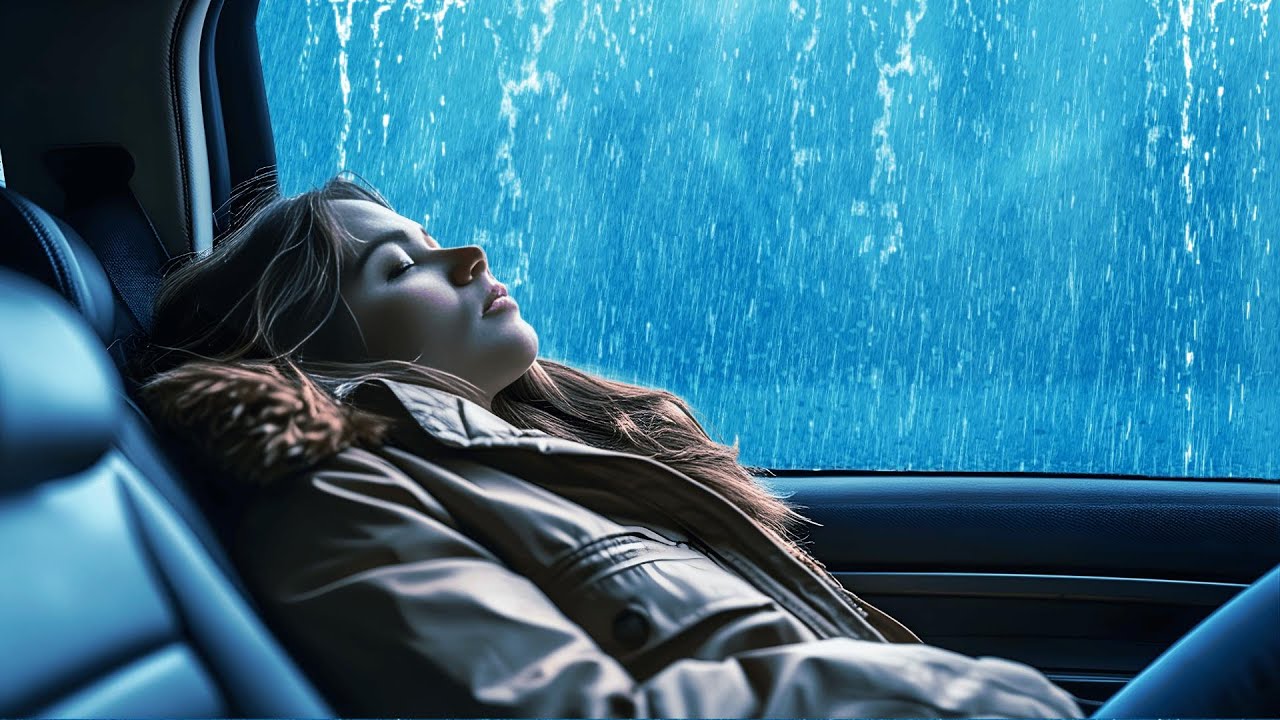 Heavy Thunder & Rain on Car Roof 🚗 | Sleep Rain Sounds for Relaxation & Peaceful Night