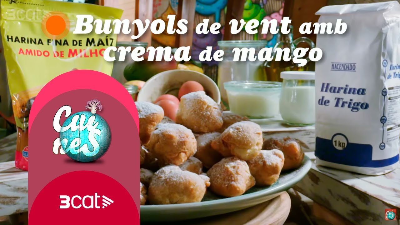 Bunyols de vent amb crema de mango - Cuines