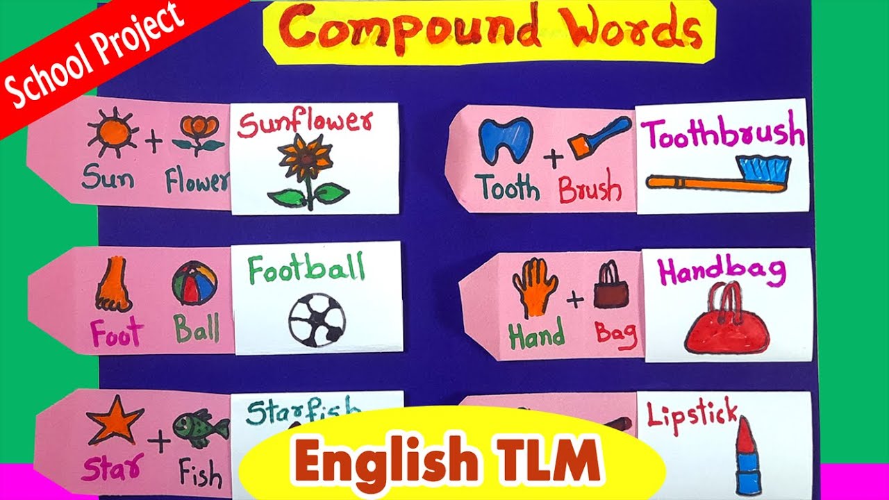 compound words tlm | primary school project | English tlm