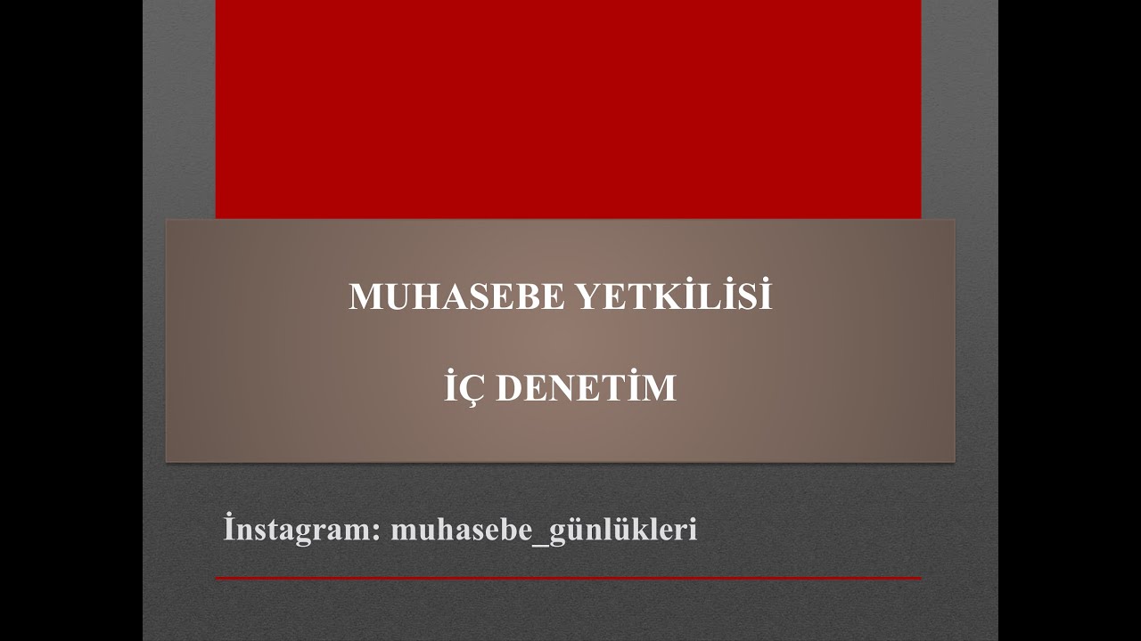 5018 / 16- Muhasebe Yetkilisi, İç Denetim