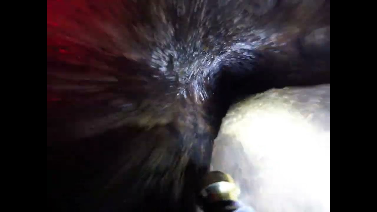 Inspecting spring pipe with gopro and torch on cleaning nozle