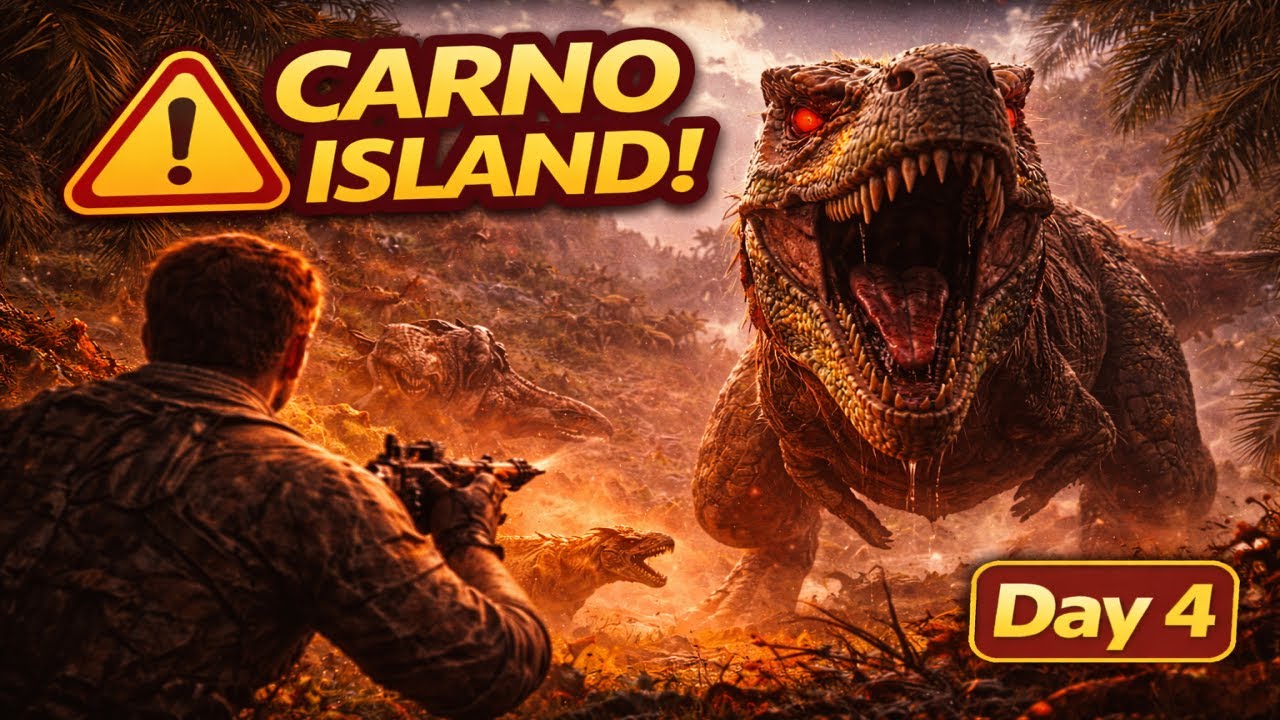 Day 4 | Carno Island Raid → Rex Taming Attempt | ARK Survival Ascended Live | Game ON