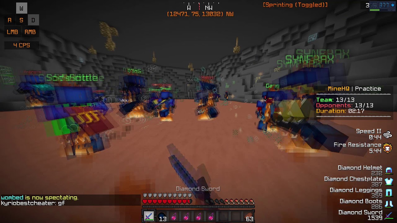[MineHQ] Dawn vs voltage teamfights (cheatbreaker)