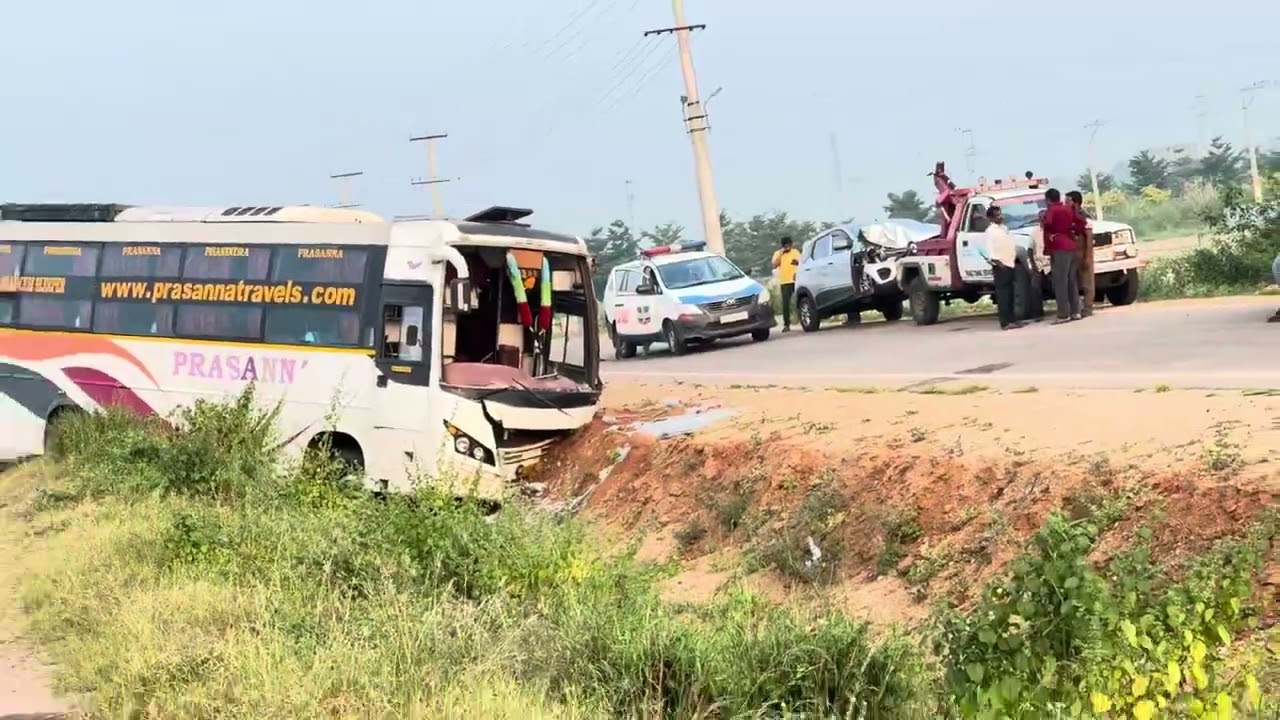 Suryapet 🔁 Kodad Bus accident today 