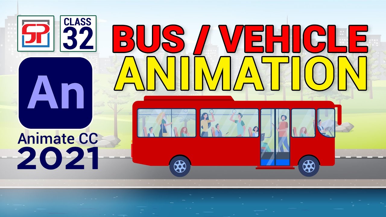 Adobe Animate CC 2021: BUS Animation | Vehicle Animation | 2d animation | Flash in Hindi