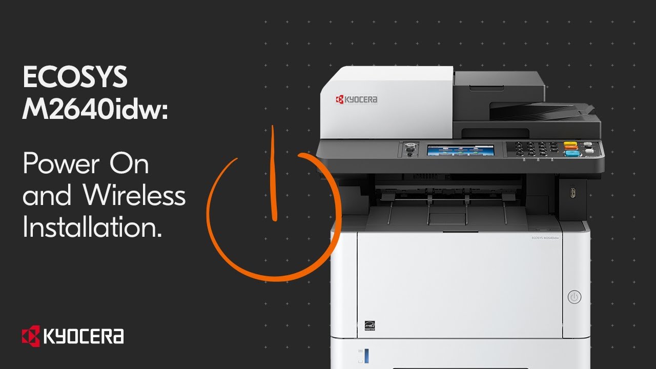Kyocera M2640idw Power On and Wireless Installation