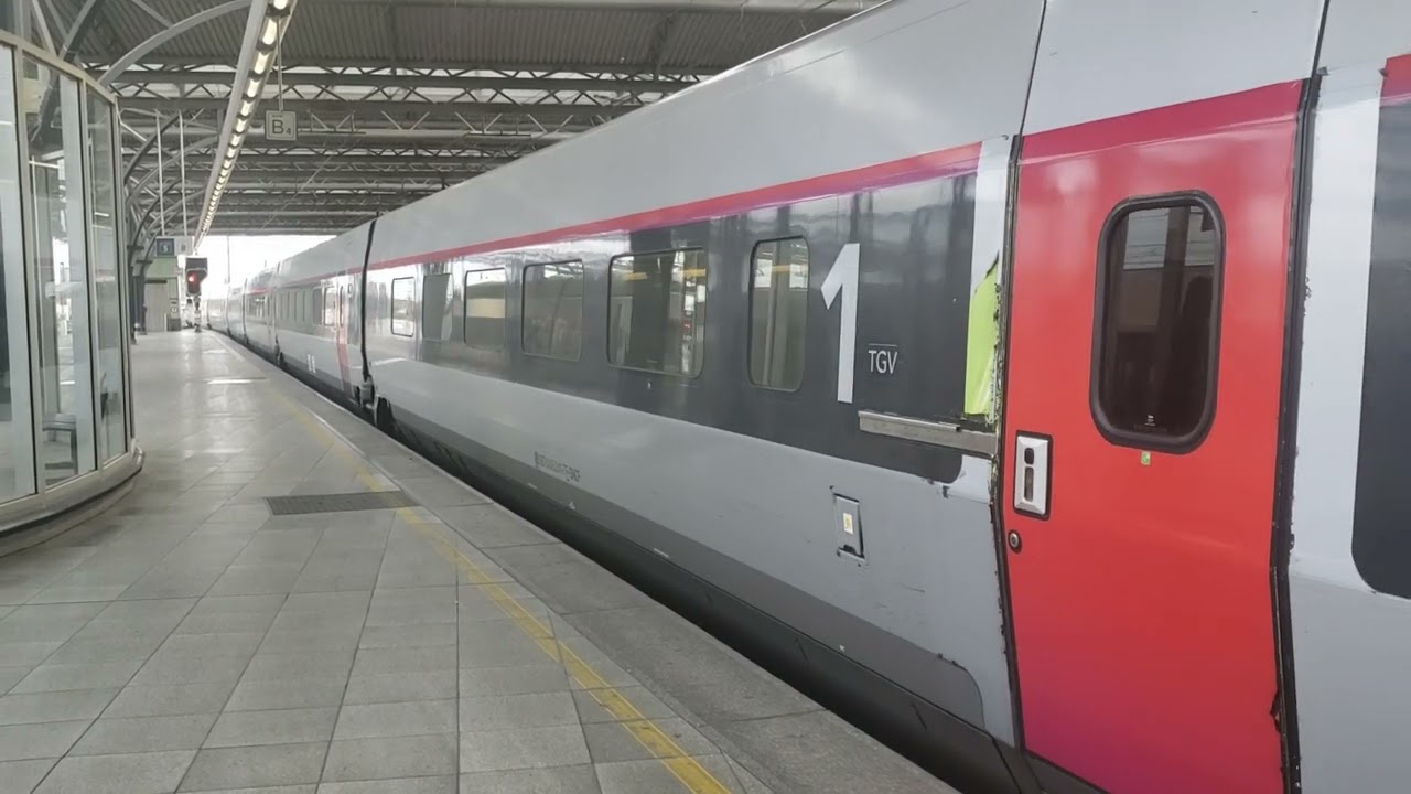 Départ d'un TGV Réseau et Freinage d'urgence en gare de Bruxelles-Midi