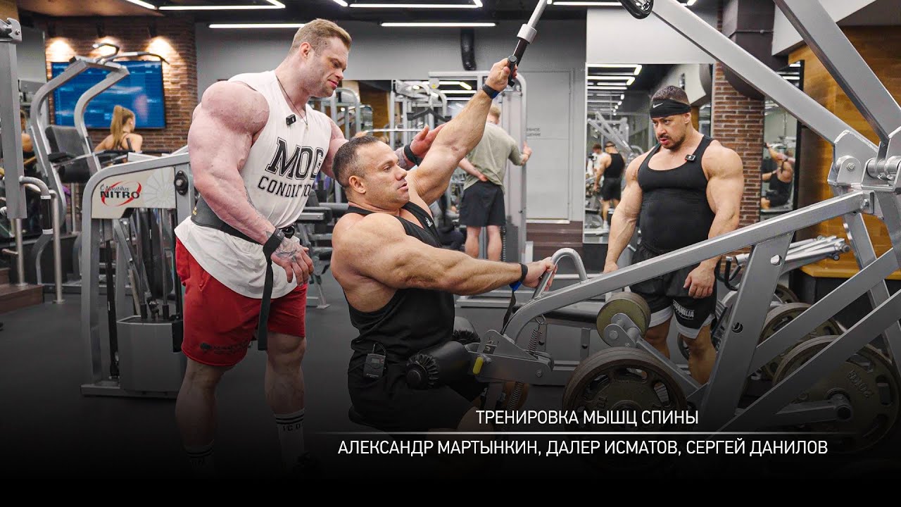 Тренировка мышц спины. Александр Мартынкин, Далер Исматов, Сергей Данилов.