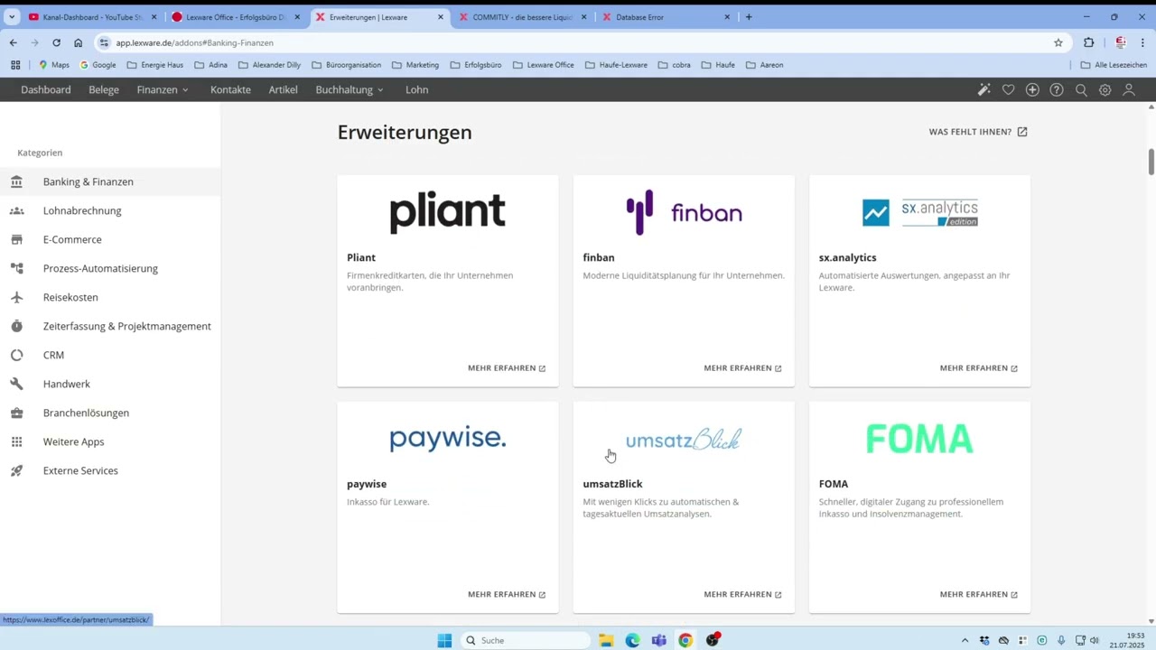 #lexwareoffice Erweiterungen und Schnittstellen