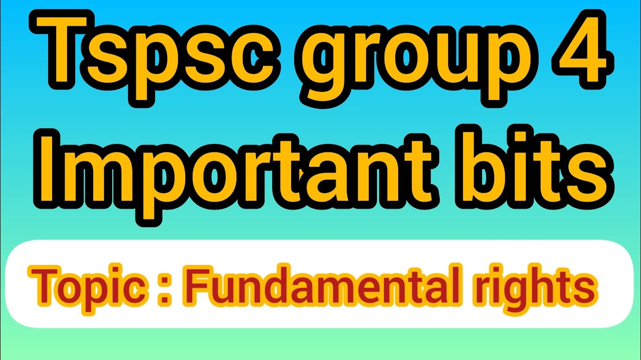 Tspsc group 4 important bits |fundamental rights # for Telangana compitative exams#subscribe