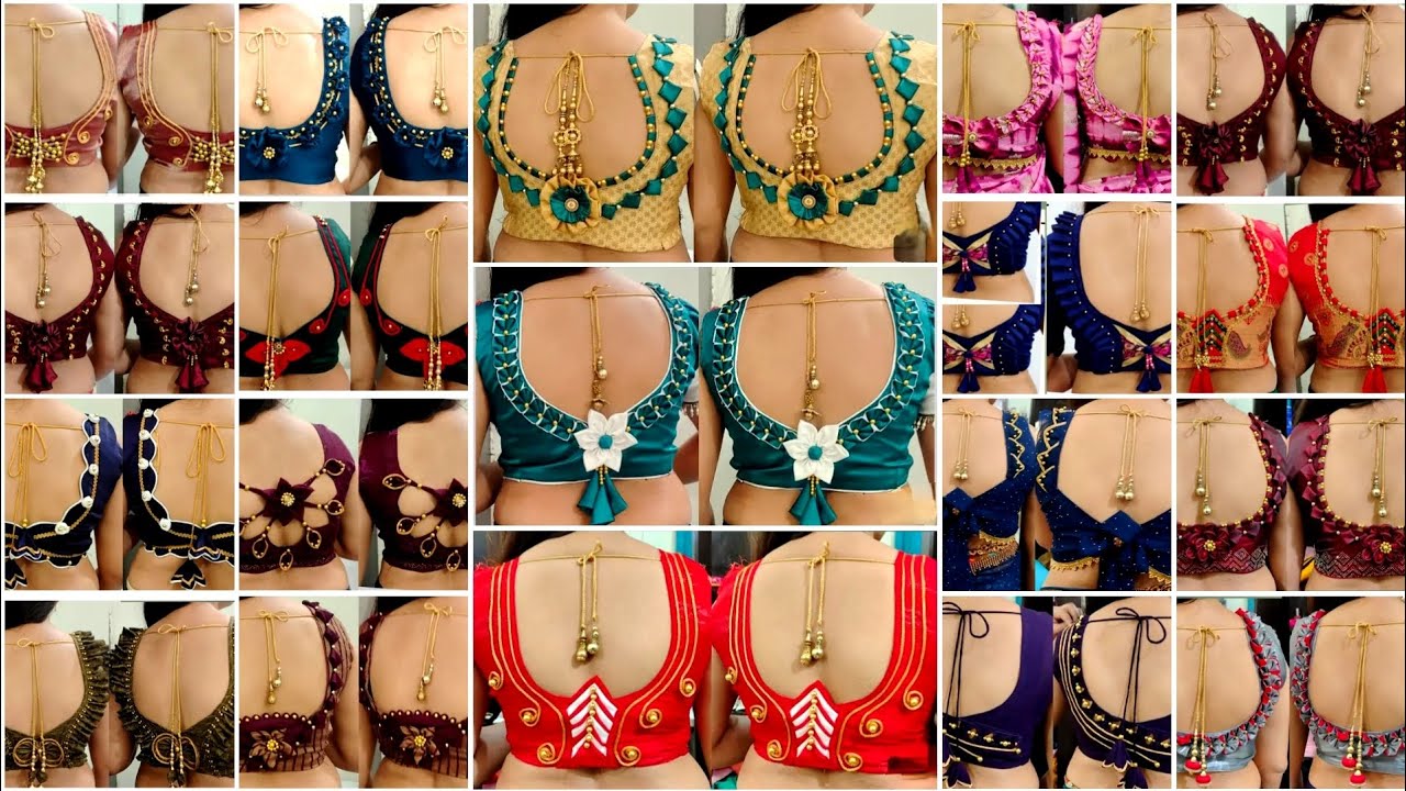 🎊80+ New Model Back Neck Blouse With Matching Sleeve Design l Stylish Blouse & Sleeves Collection💖
