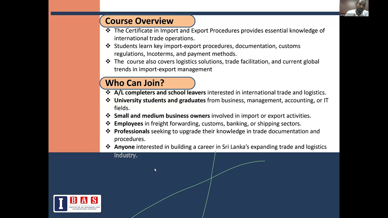 Certificate In Import & Export Procedures- Introduction Seminar