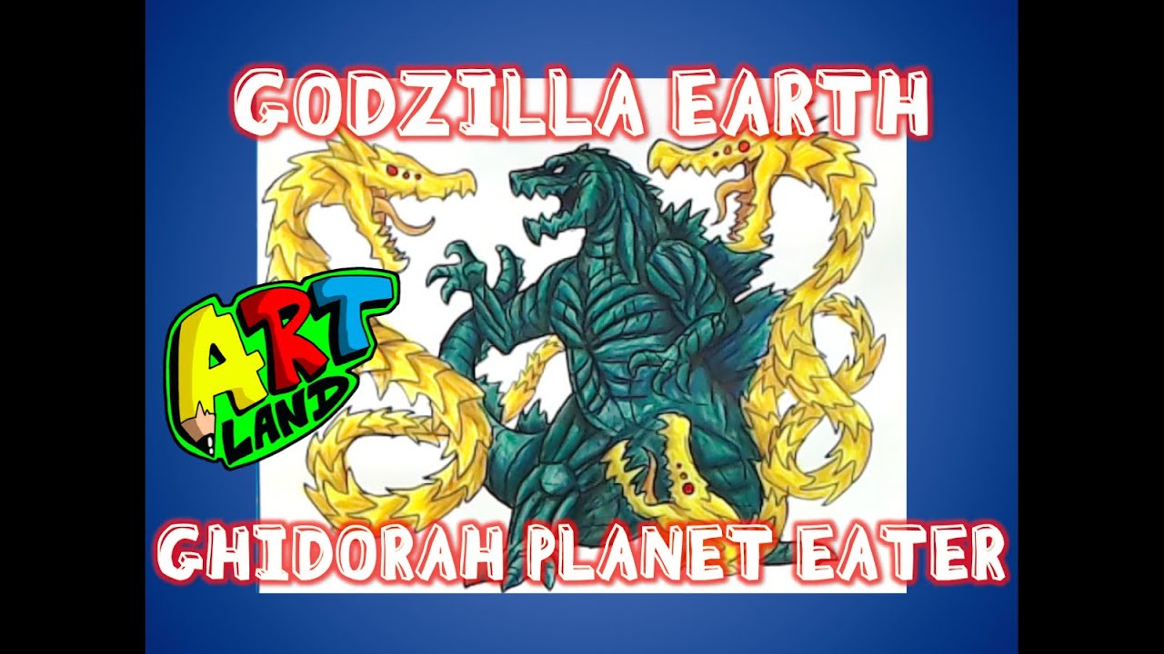 How to Draw GODZILLA EARTH vs GHIDORAH PLANET EATER!!!