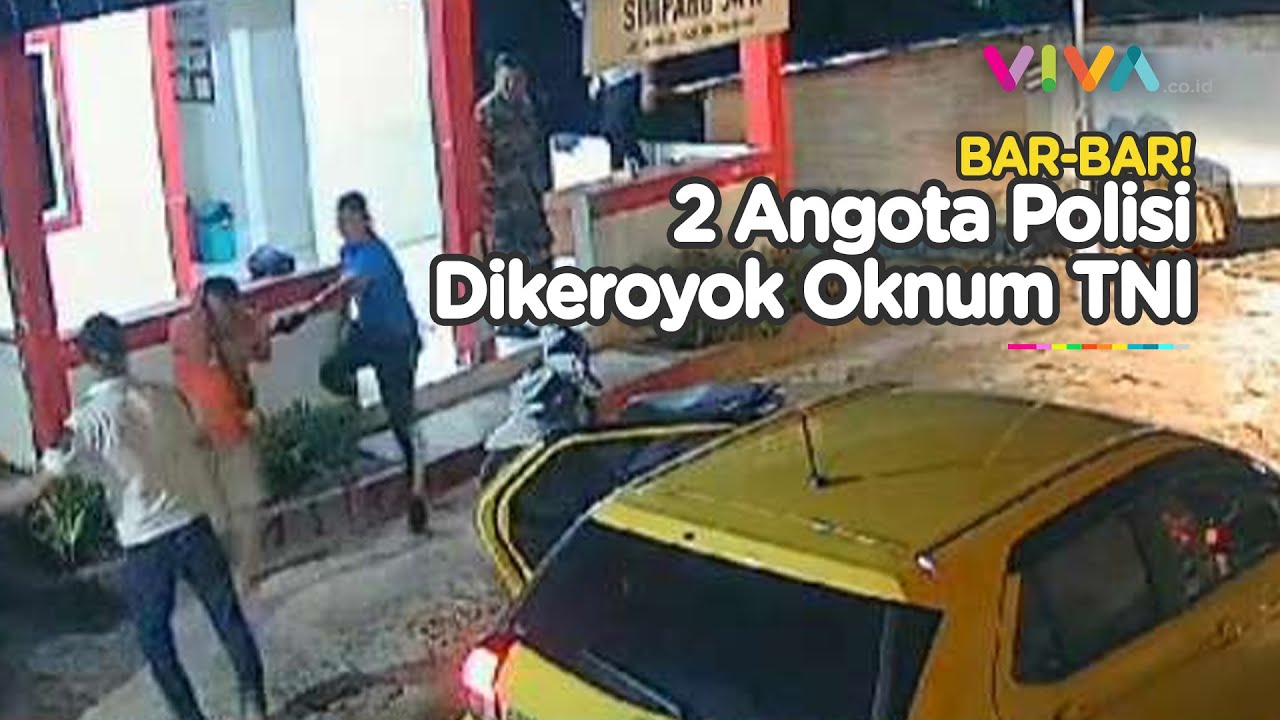 DETIK-DETIK Oknum TNI Keroyok Polisi di Pos Kepolisian