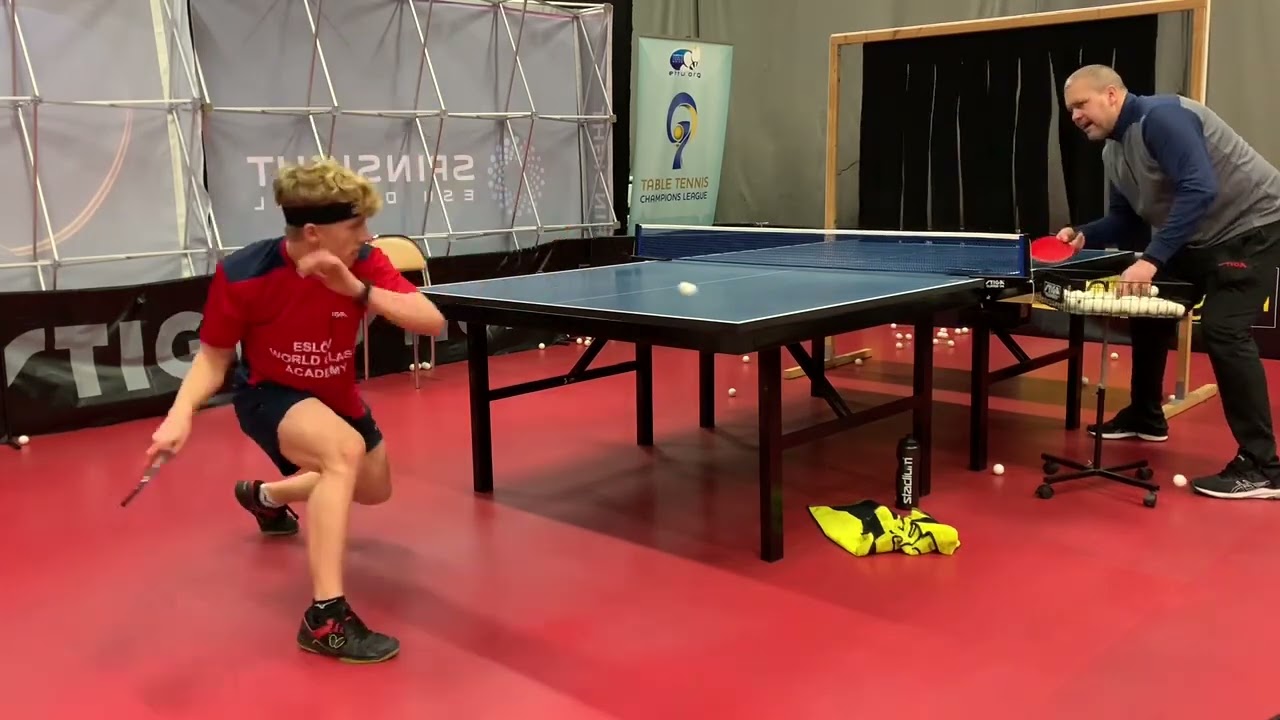 Hard Multiball Practice With Li Fen and Mattias Andersson in EAI Table Tennis Club