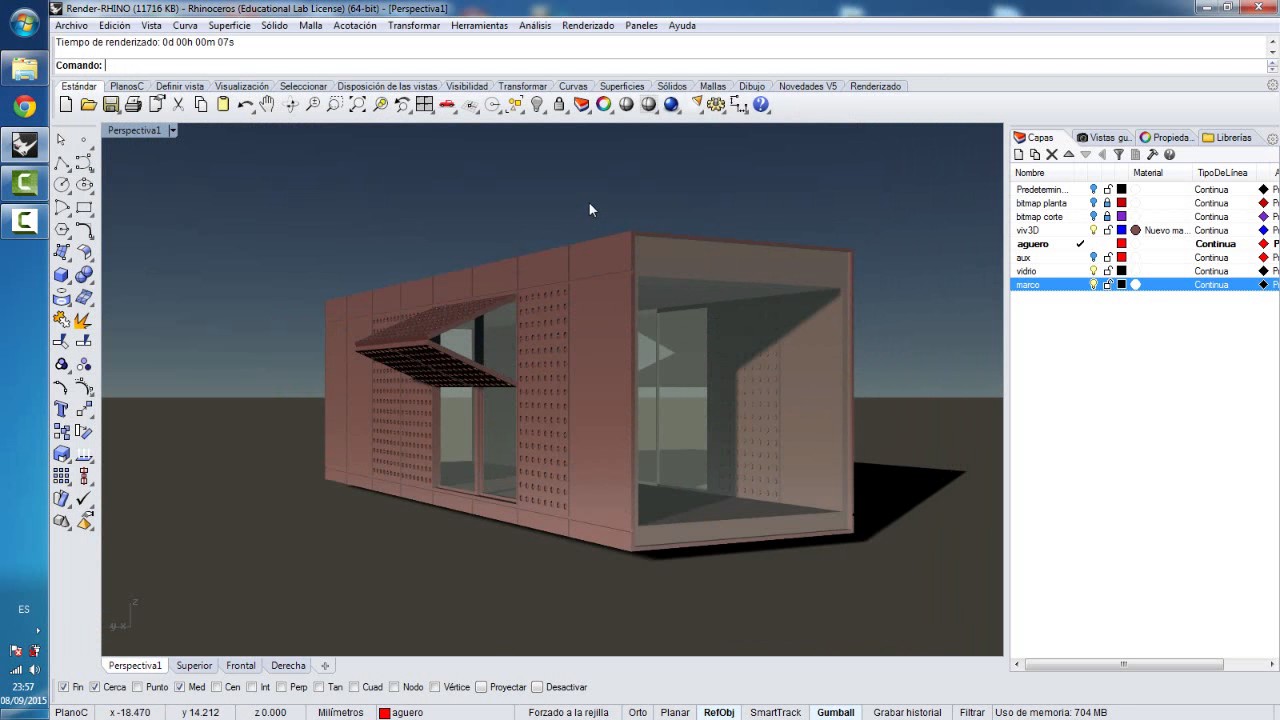 Elementos básicos de render. Rhinoceros 5