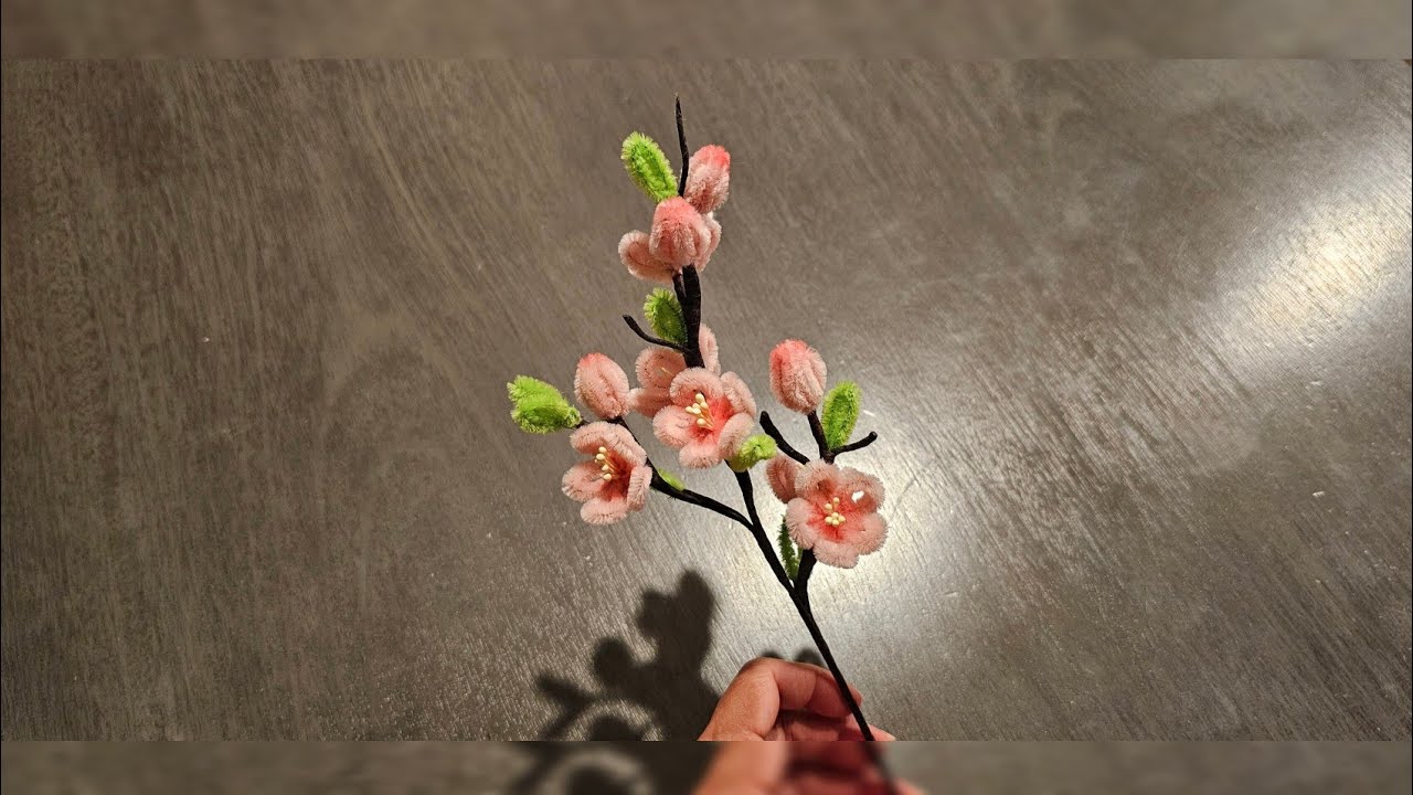 Peach bloom from pipe cleaner/ DIY Peach bloom/ craft idea from Star Lai channel 
