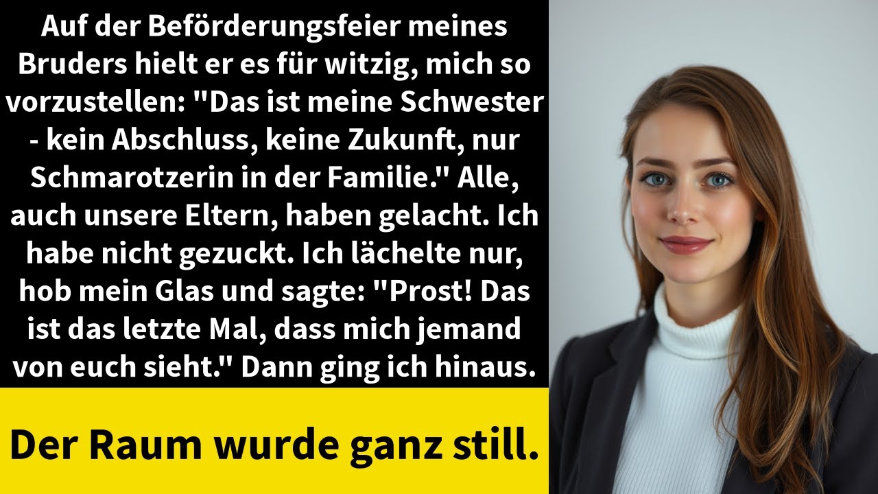 Auf der Beförderungsfeier meines Bruders hielt er es für witzig, mich so vorzustellen: