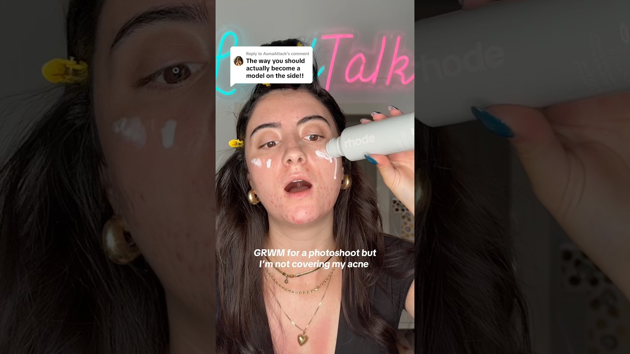 Modelling without covering my acne 😭🥰#realskintexture #makeuptutorial #acnemakeup #modeling