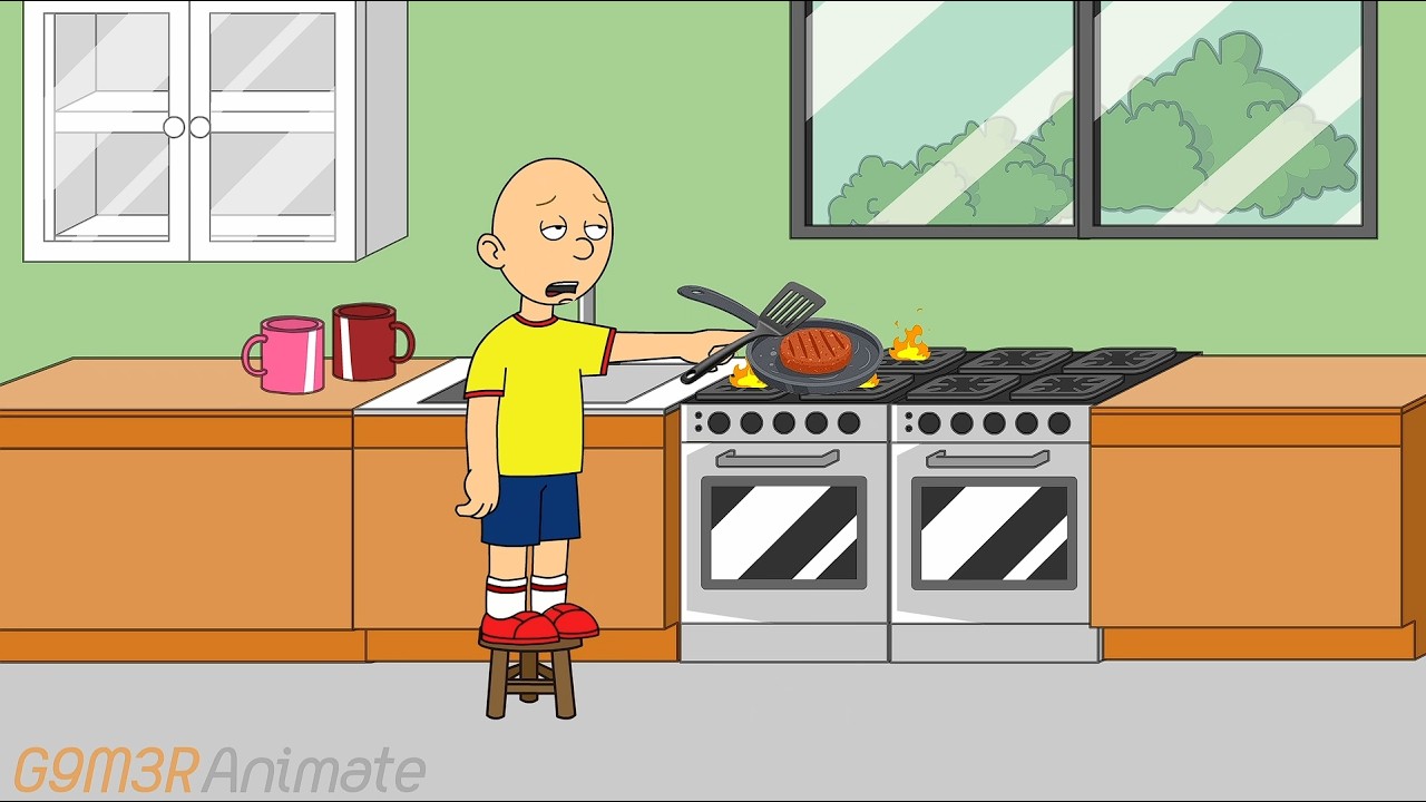 Caillou Burns Down the HOUSE!/GROUNDED!