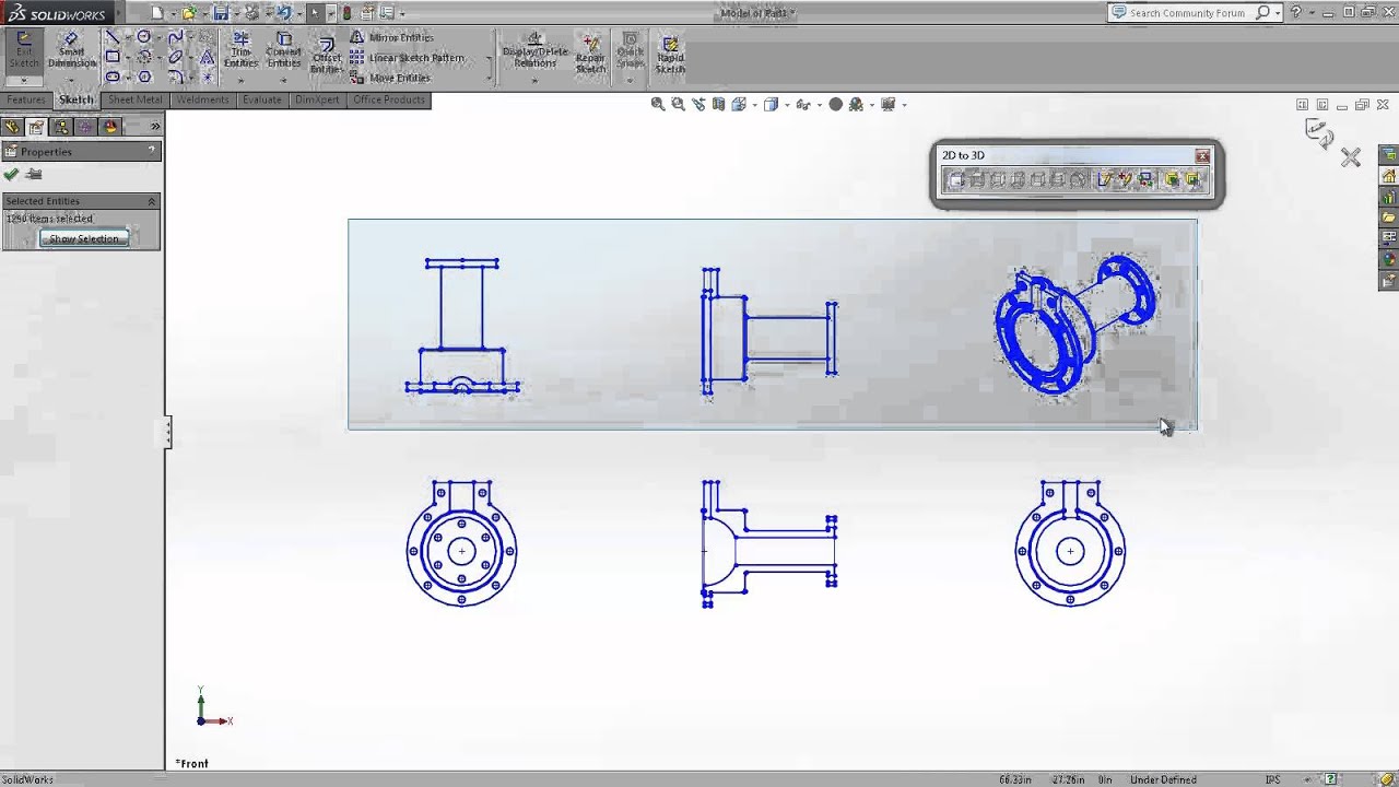Converting 2D to 3D in SOLIDWORKS