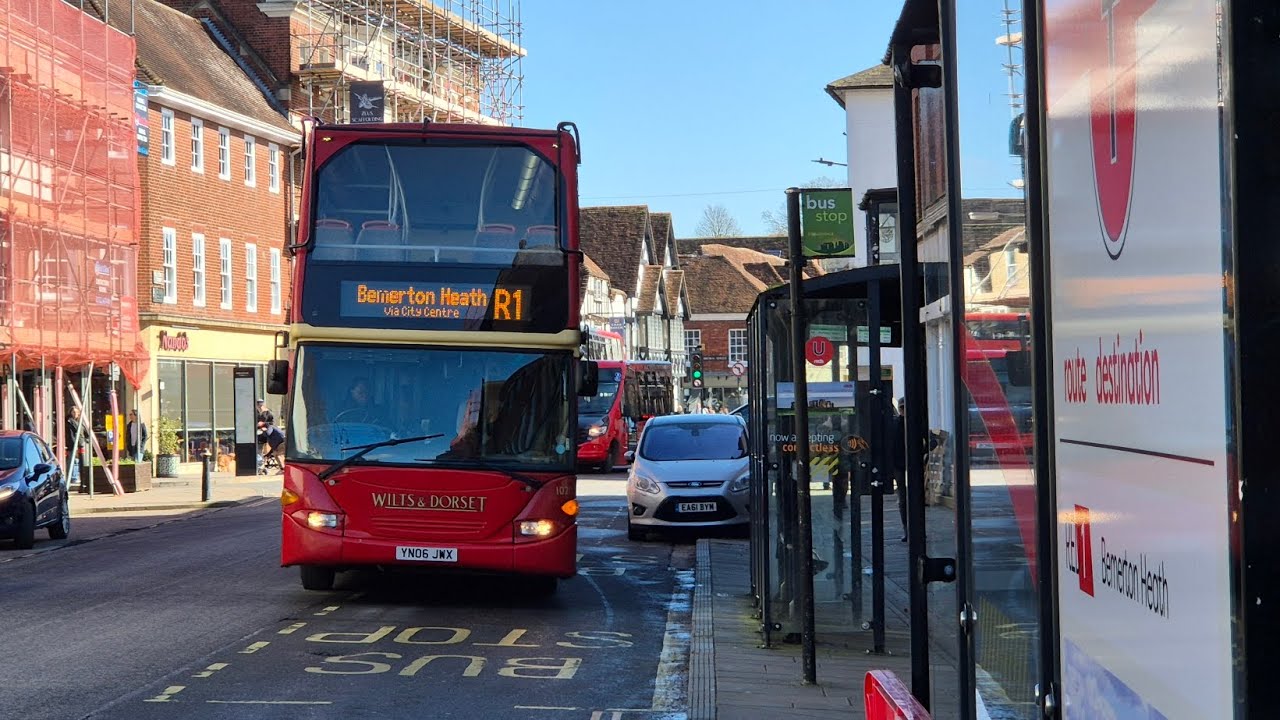 Onboard Sailsbury Reds Bus 1020 (YN06 JWX) | Scania N94UD Omnidekka | Route R1 