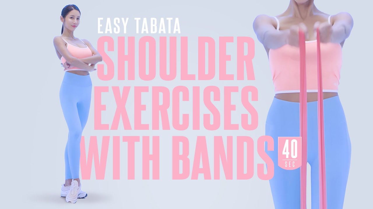EASY TABATA 17-2 Hard : RESISTANCE BAND SHOULDER (🤹‍♀️이지타바타 17-2. 밴드를 이용하여 직각 어깨 만들기 40초 버전🌞)