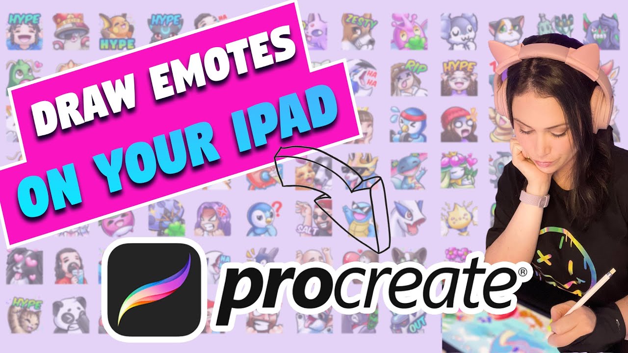 КАК рисовать ЭМОЦИИ для TWITCH с помощью iPad + PROCREATE ❤