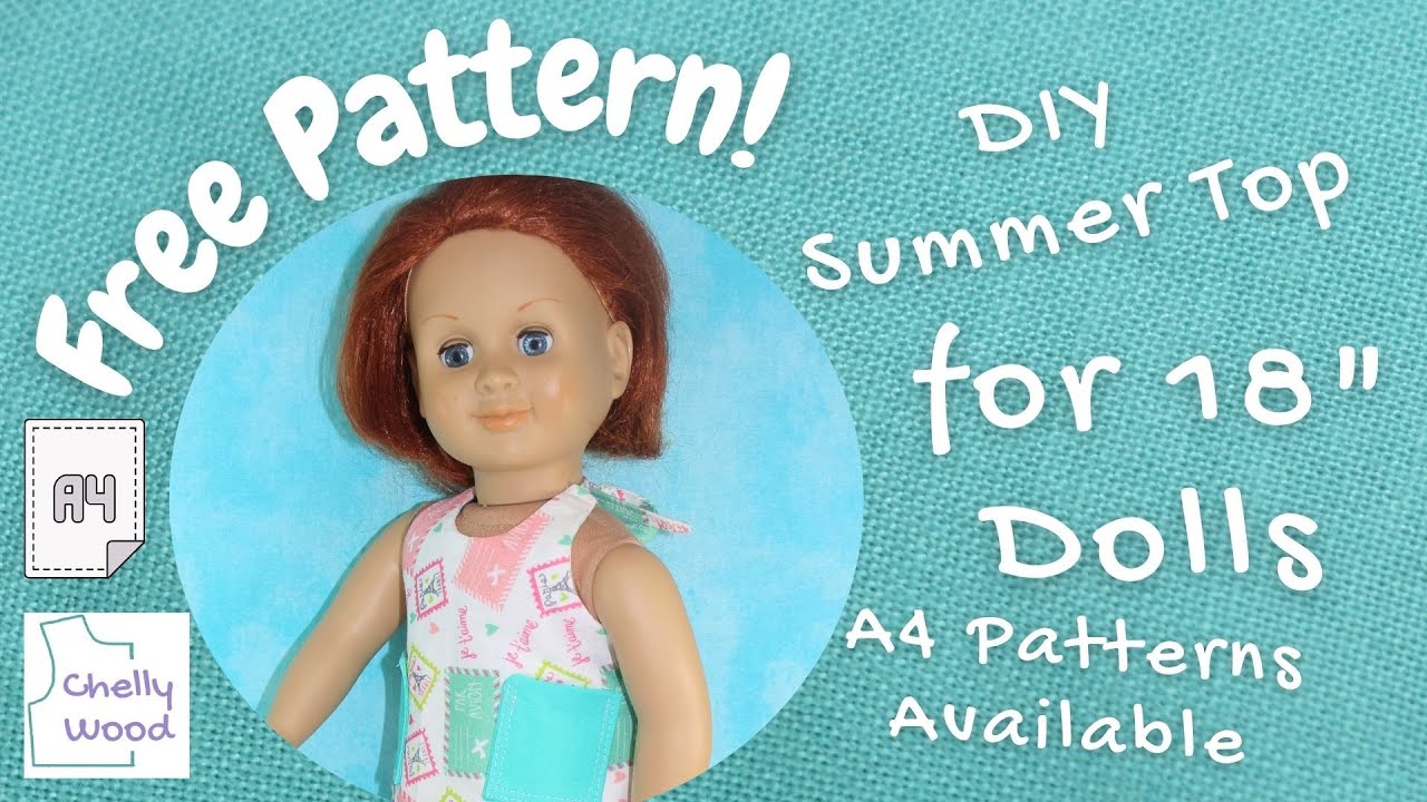 Free Doll Clothes Patterns: How to Sew a Summer Top for 18 inch Dolls #OGdolls #agdolls #sewing