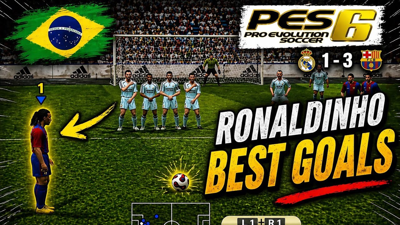 PES 6 | BEST GOALS 🔥 MEJORES GOLES - RONALDINHO 🇧🇷 #pes #efootball