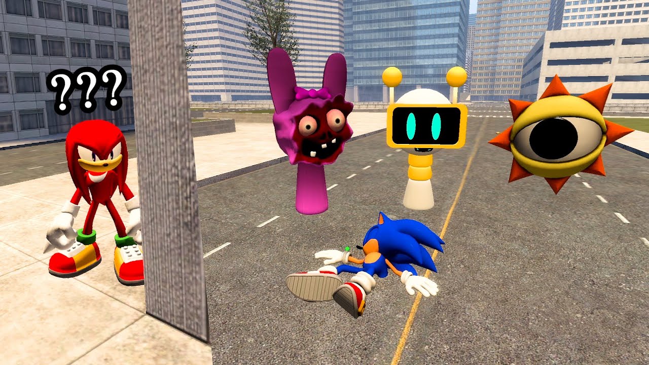 Sprunki vs Brainrot Sprunki in GarrysMod game with background Coffin Dance Music