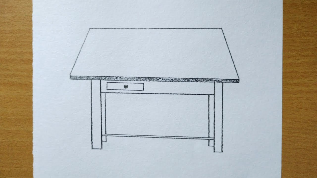 table drawing | table pencil drawing | how to draw a table step by step