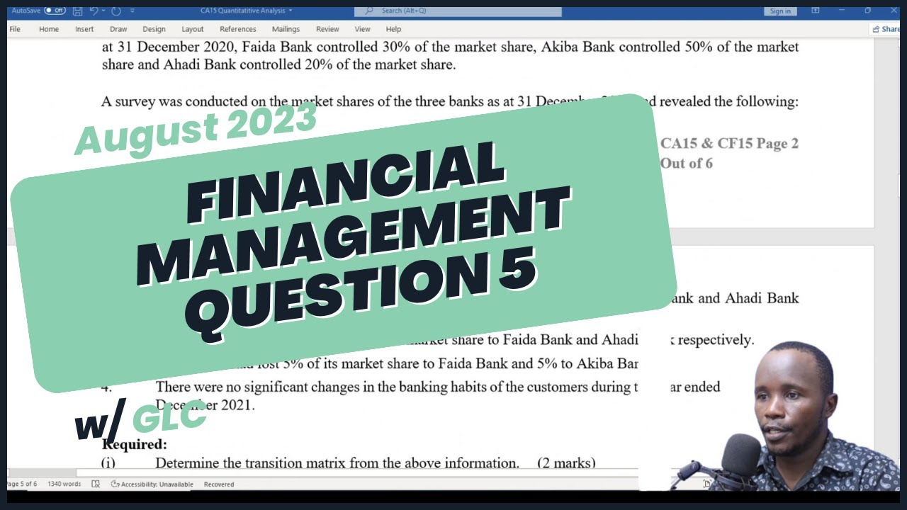 CPA FINANCIAL MANAGEMENT AUGUST 2023 Q5