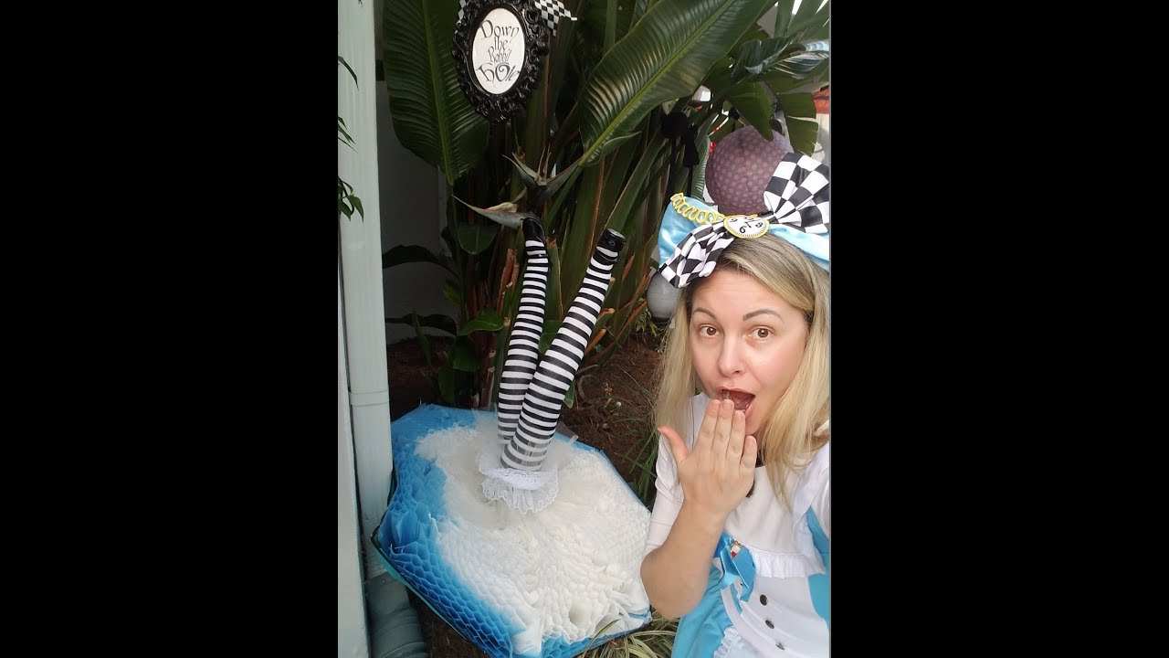 Alice in Wonderland Down The Rabbit Hole DIY outdoor decoration