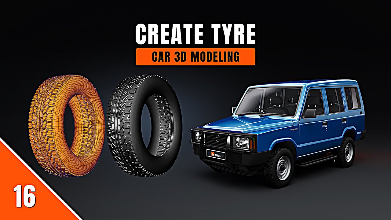 Part 16: 🛞 Car Tyre 3d Modeling in Maya – Realistic Step by Step Tutorial