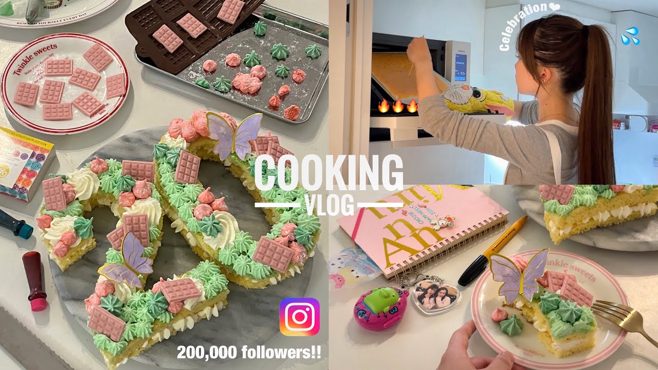 寝ても覚めても作り続ける23歳パティシエの1日🏠Instagram20万人突破記念🥲💫ナンバーケーキ🍰【VLOG】