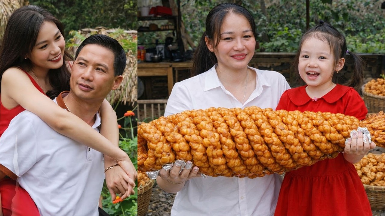 Happy Weekend : Recipe for Twisted Fried Dough Sticks to Sell with My Daughter | Ly Phuc An