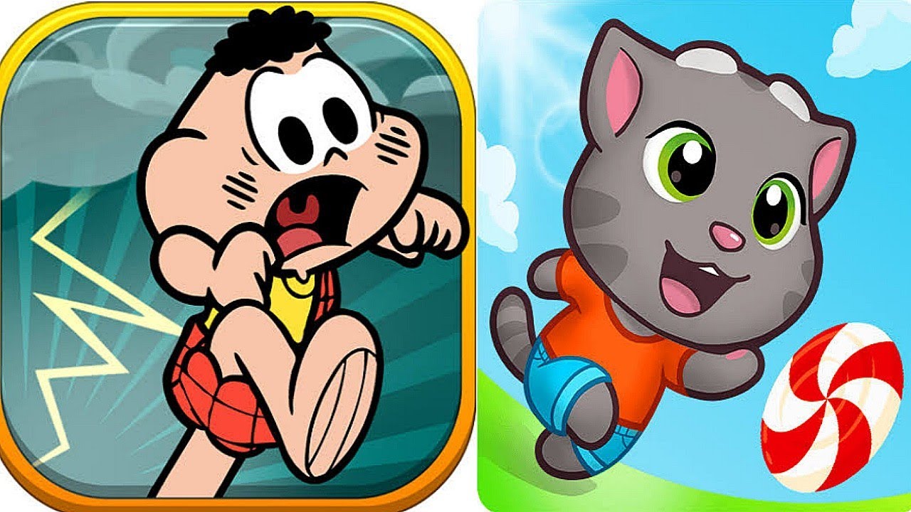 Talking Tom Candy Run vs Jogo Do Cascão Fugindo da Chuva Gameplay Android ios