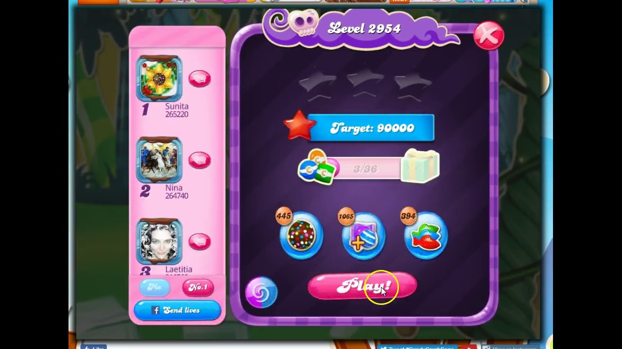 Candy Crush Level 2954 Talkthrough, 22 Moves 0 Boosters