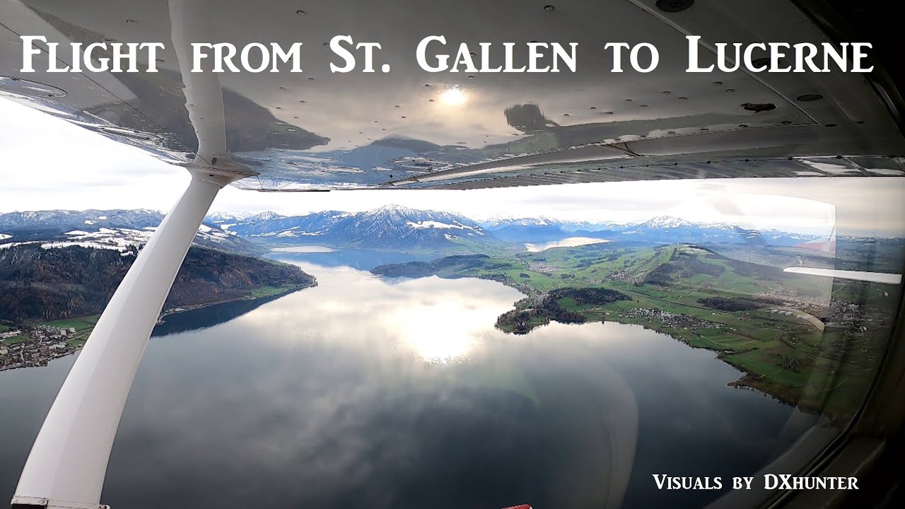 Flight from St. Gallen to Lucerne with a Cessna 172 / HB-CCT.