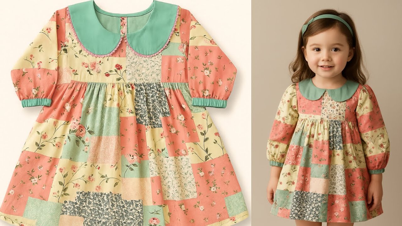 Baby Frock Cutting & Stitching| 3 to 4 Years Baby Girl Frock Design|Peter Pan collar baby girl frock