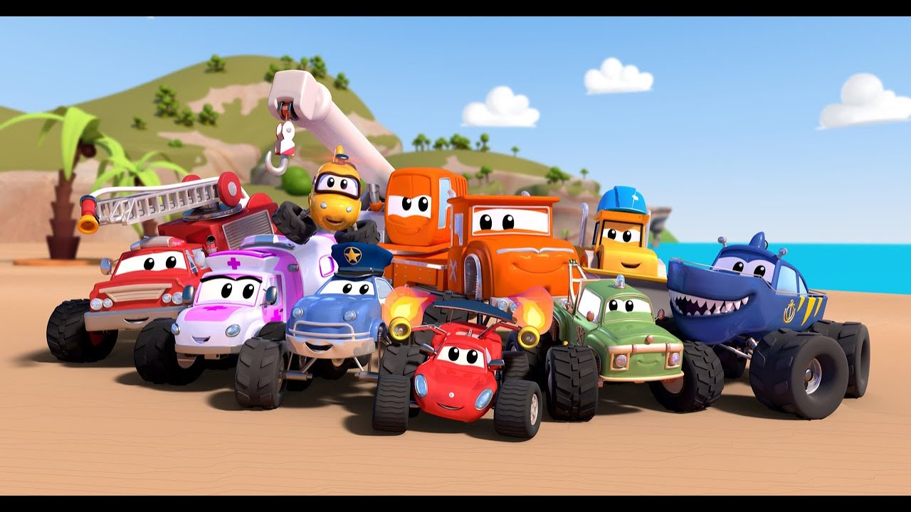 Monster Město -   Vítejte v Monster Town! Kreslený pro děti se spou | Monster truck animáky