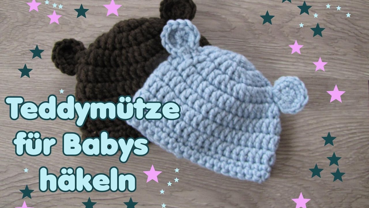 Bärchen-Mütze, Babymütze in zwei Größen - Teddy Mütze