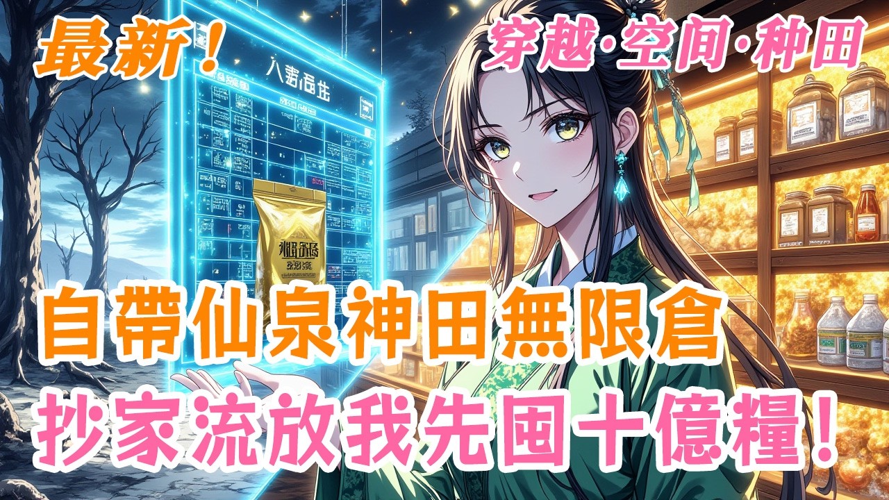 🔥最新《 自帶仙泉神田無限倉，抄家流放我先囤十億糧！》末世女穿古代，隨身仙靈空間震撼全場！萬畝靈田自動收割、五彩仙泉洗髓修仙、無限倉庫囤盡萬物。流放路上，別人啃樹皮，我開移動超市！#動漫#逃荒 #种田