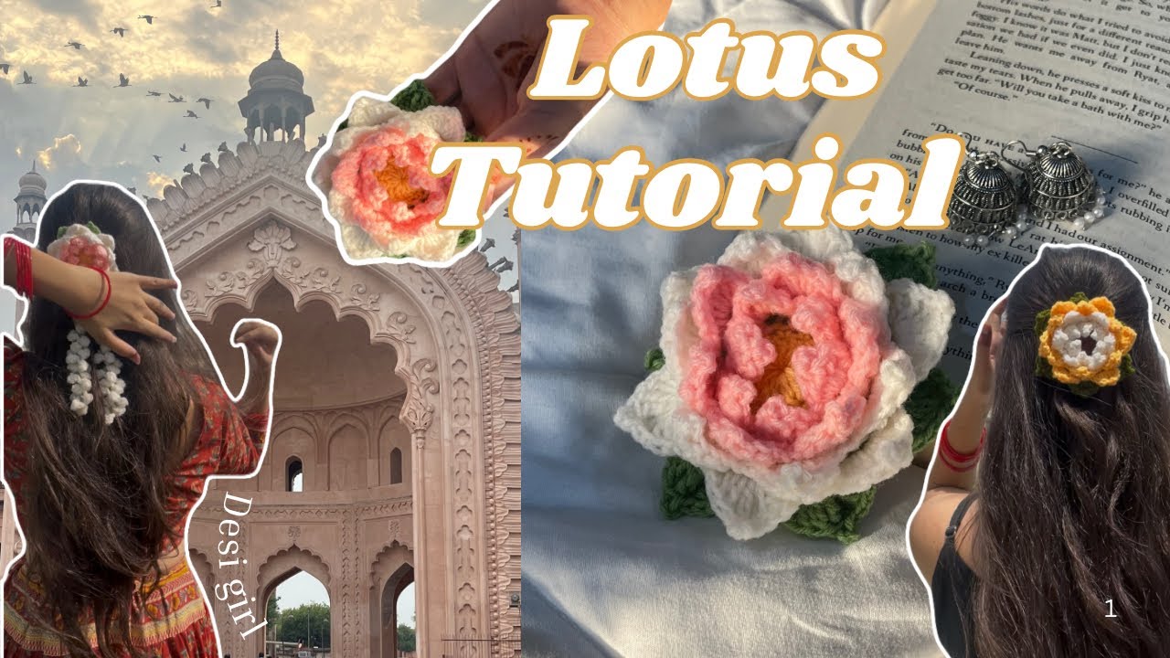 Crochet Lotus Tutorial 🪷✨🛺🌙 ( partially for beginners )